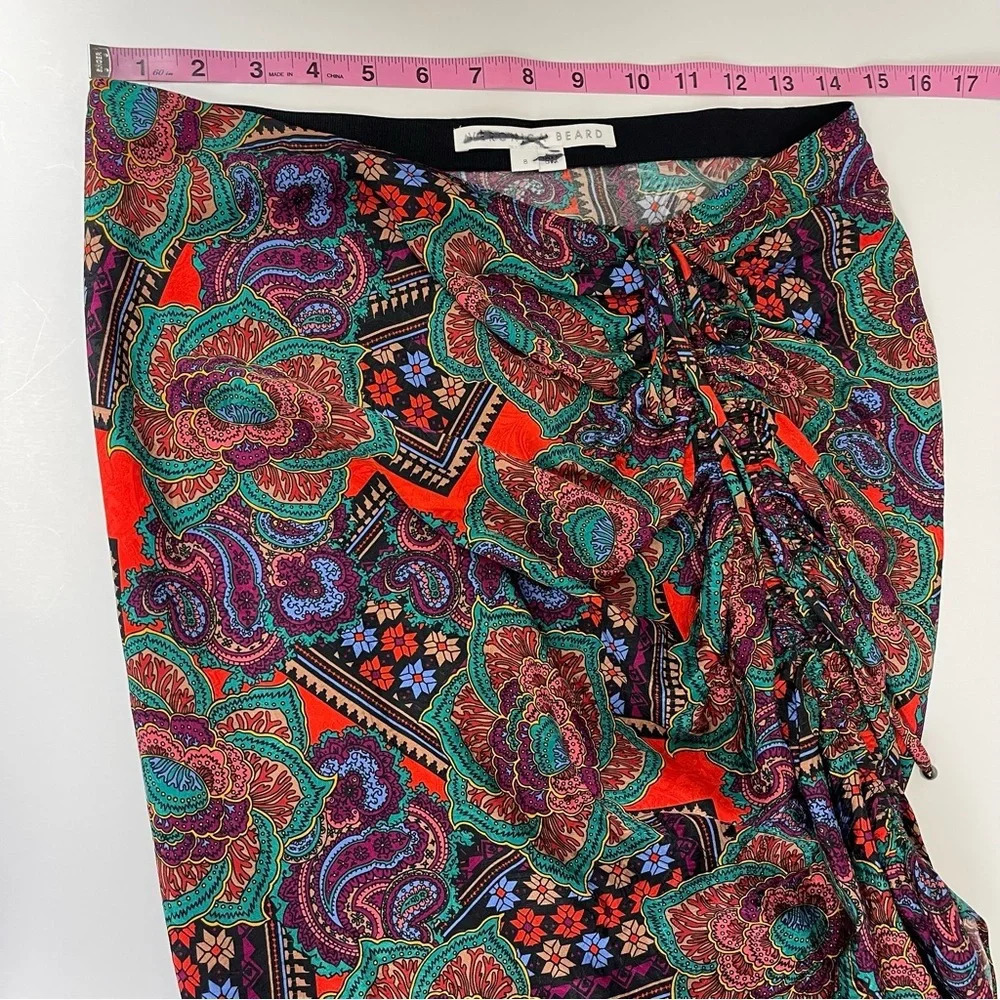 NEW Veronica Beard Skirt Womens 8 Multicolor Ari Floral Paisley Silk Blend Skirt - Picture 9 of 12